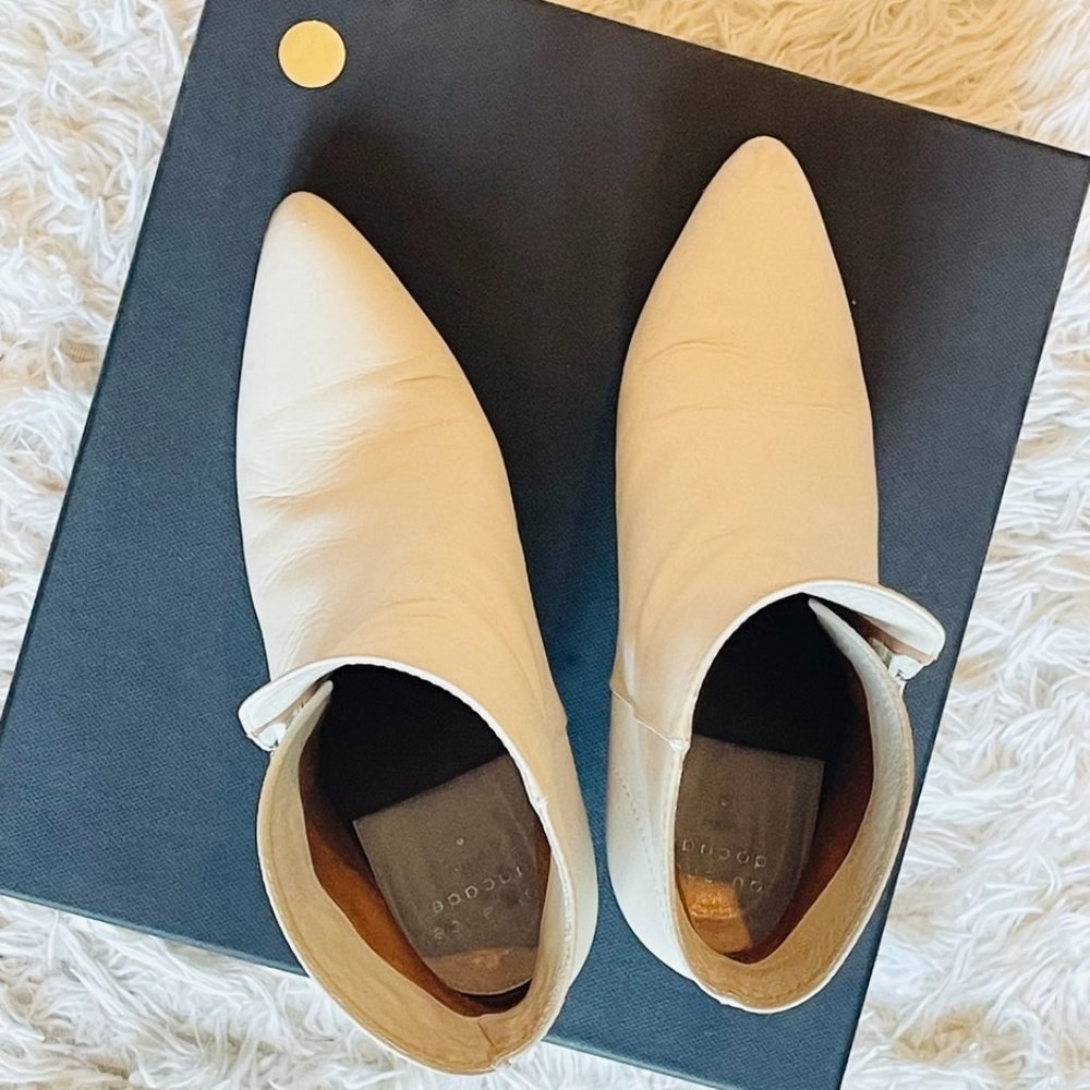 Laurence Dacade Stella Leather Ankle Boot, Off White